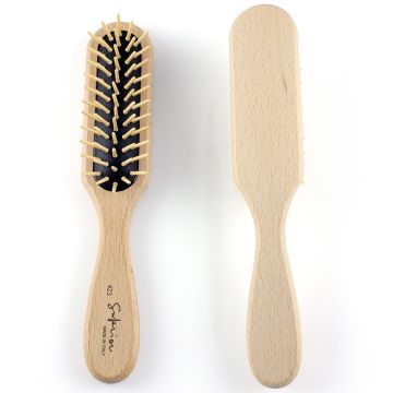 Hairbrush - Rectangular wooden bristle antistatic