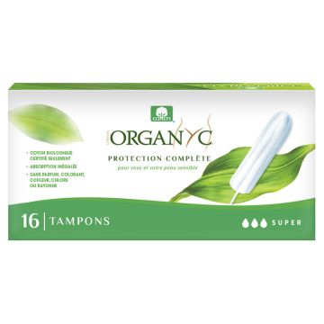 Tampons - Super 100% Organic cotton no-applicator