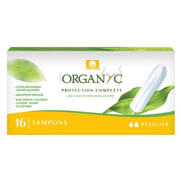 Tampons - Régulier 100% coton biologique sans applicateur