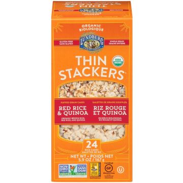 Organic Thin Stackers puffed grain cakes - Red rice and Quinoa (Gluten free)