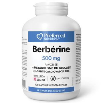 Berbérine 500 mg santé cardiovasculaire et métabolisme du glucose