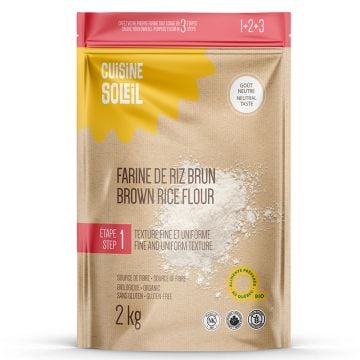 Farine biologique - De riz brun moulue sur pierre