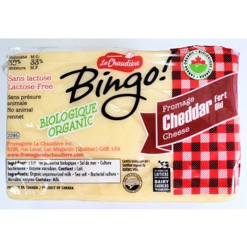 Organic Bingo Cheese - Cheddar fort (Lactose free)