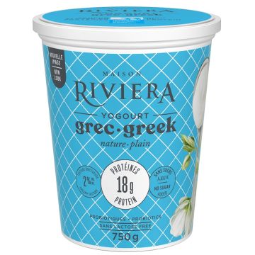 2% Plain Lactose-free Greek Yogurt Proteins 18 g