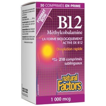 Vitamine B - B12 Méthylcobalamine 1000 mcg