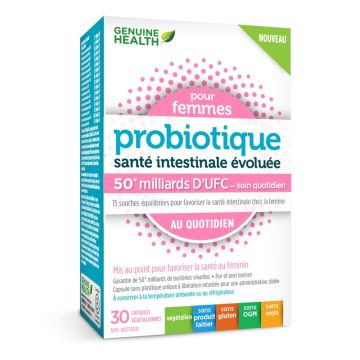 Probiotique pour femmes - Santé intestinale évoluée avec 50 milliards d'UFC