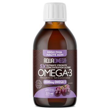 Oméga-3 liquide Haute ADH 4500 mg saveur raisin