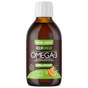 Oméga-3 Haute ADH à base d'algues saveur orange 2000 mg