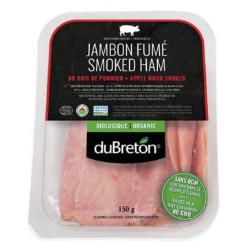 Porc biologique -  Jambon fumé au bois de pommier tranché 