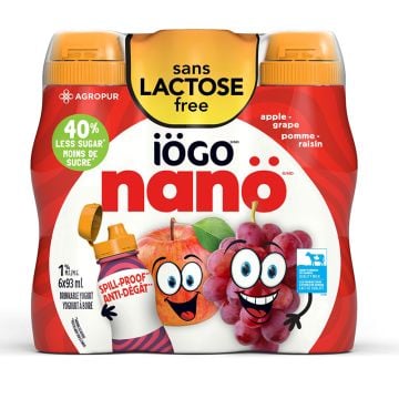 Yogourt à boire Nanö sans lactose 1% Pomme raisin