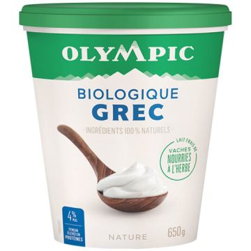 Yogourt grec biologique 4% Nature