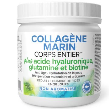 Collagène marin corps entier - Avec acide hyaluronique, glutamine et biotine