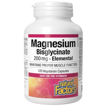 Elemental Magnesium Bisglycinate 200 mg - Relieves Muscle Cramps