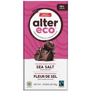 Barre de chocolat noir biologique 70% cacao - Fleur de sel