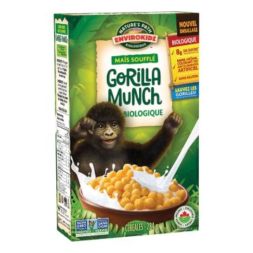 Céréales biologiques -  Envirokidz  Gorilla Munchᴹᴰ mais soufflé