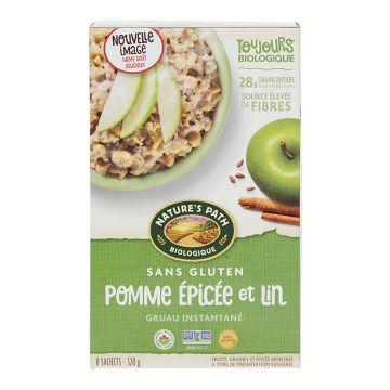 Instant organic oatmeal - Spiced apple flax