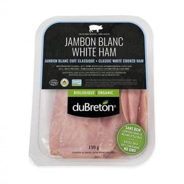 Organic pork - Thinly sliced ​​classic cooked white ham