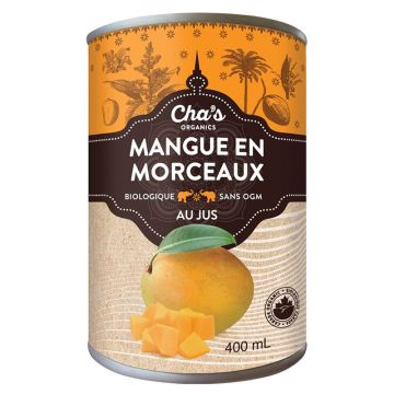 Morceaux de mangue biologiques au jus