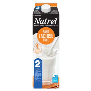 Lait 2% finement filtré sans lactose