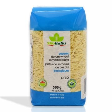 Pâtes orzo de semoule de blé dur biologiques