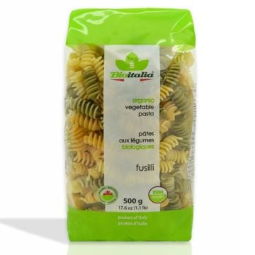 Pâtes fusilli aux légumes biologiques