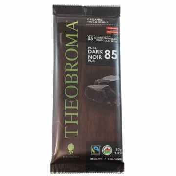 Barre chocolat noir 85% cacao biologique équitable