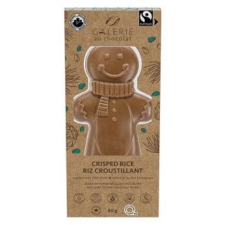 Bonhomme de pain d’épices chocolat au lait et riz croustillant biologique