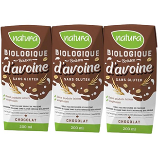Boisson d’avoine biologique sans gluten mini chocolat, de Natura
