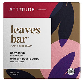 Exfoliant pour le corps bois de santal Leaves Bar d’Attitude