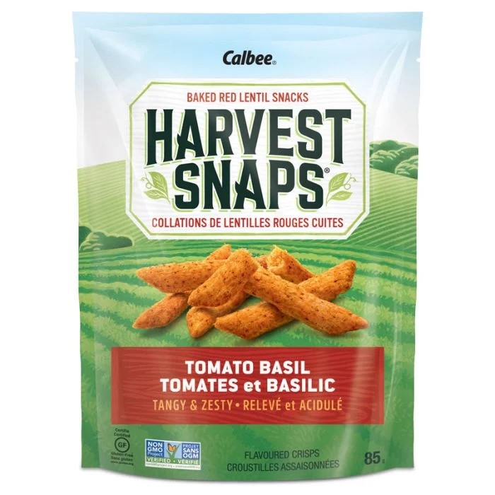 Collations de lentilles rouges cuites Tomates et Basilic, Harvest Snaps Collations de lentilles rouges cuites Tomates et Basilic, Harvest Snaps