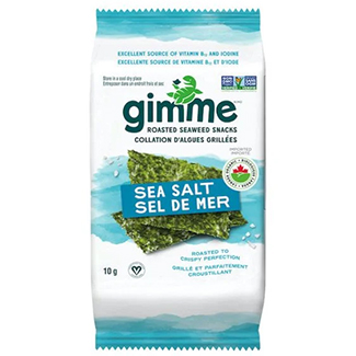 Croustilles biologiques d’algues grillées au sel de mer, de Gimme